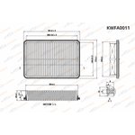 KWFA0011, Фильтр воздушный Hyundai Tuscon 04-10/Kia Sportage II 04-10