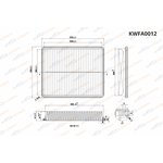 KWFA0012, Фильтр воздушный Hyundai SantaFe (CM) 2.4 10-/Kia Sorento (XM) 2.4 10-