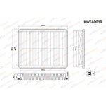 KWFA0019, Фильтр воздушный Kia Sorento I (BL) 2.5CRDi 06-