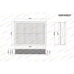 KWFA0021, Фильтр воздушный Toyota Land Cruiser Prado J150 4.0V6 10-/FJ Cruiser ...