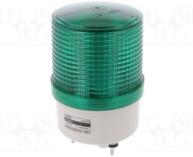 Фото 1/2 S100L-24-G, Сигнализатор световой, зеленый, Серия S100, 24ВDC, IP44, 163мА
