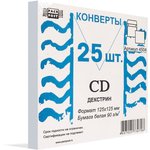 Конверт белый CD декстр.125х125 25шт/уп /4504