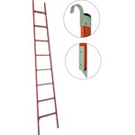 Стеклопластиковая приставная диэлектрическая лестница мягкий грунт+крюки ...