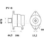 MG817, Генератор VOLVO FH16 24V, 120A, 8-Groove; W-L-15-S-DFM MAHLE