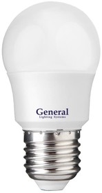 General Лампочка Светодиодная E27 12Вт 230В 970Лм 6500К Холодный белый свет Шар 641117 GLDEN-G45F-12- 230-E27-6500