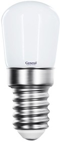 Фото 1/2 General Лампочка Светодиодная для холодильника E14 5Вт 220В 150Лм 4500К Нейтральный белый свет Груша 661060 GLDEN-T25-E14- 5-P-220-4500