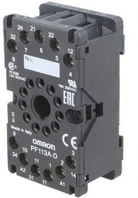 Фото 1/7 PF113A-D, 11 Pin 300V ac DIN Rail Relay Socket, for use with MKS Series