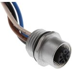 Sensor actuator cable, M12-flange socket, straight to open end, 4 pole, 0.2 m ...