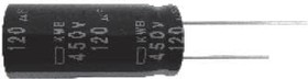 EKWB451ELL121ML35S, Aluminum Electrolytic Capacitor - Radial - Through Hole - 120uF (+/-) 20% - 450VDC - 16mm Dia x 35mm