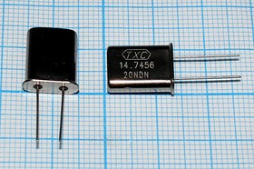 Резонатор кварцевый 14.7456МГц в корпусе HC49U, под нагрузку 20пФ; 14745,6 \HC49U\20\ 30\\9A[HC49U]\1Г (TXC)