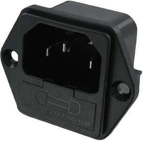 719W-00/02, Power entry connector - AC receptacle - Connector type male blades IEC 320-C14 - Panel Mount - Flange - Through h ...
