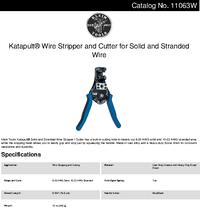 11063W, Wire Stripping & Cutting Tools Katapult Wire Stripper and ...