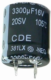 381LX103M016J012, Aluminum Electrolytic Capacitors - Snap In SNAP-IN 10000uF 16V