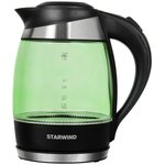 Чайник электрический Starwind SKG2213 1.8л. 2200Вт зеленый/черный корпус: стекло/пластик