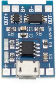 Фото 1/6 Модуль заряда аккумуляторов TP4056 (с защитой) micro USB