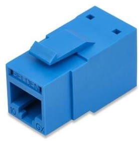 RVAMJKUBL-S1, Modular Connectors / Ethernet Connectors 10GX JACK BLUE CONNECTOR