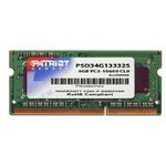 Оперативная память Patriot SL 4GB DDR3 1333MHz PC10600 SODIMM 1*4GB PSD34G13332S CL9