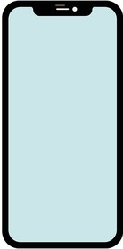 Фото 1/2 Стекло в сборе с рамкой для iPhone 11 олеофобное покрытие (черный)