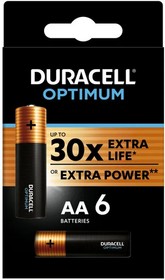 B0056022, Батарейка Duracell Optimum (AA, 6 шт)