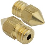 B-MK8-1.75-0.3, Brass nozzle for 3D printer , thread M6, 0.3 mm, compatible with MK8