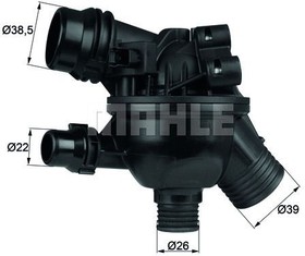TM19102, Термостат BMW: 1 04-, 1 кабрио 08-, 1 купе 07-, 3 05-, 3 Touring 05-, 3 кабрио 06-, 3 купе 06-, 5 03-, 5 Touring 04-