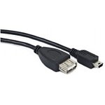 Gembird/Cablexpert A-OTG-AFBM-002 AF/Mini-BM, Кабель USB 2.0 OTG , 0.15м, пакет