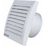 Вентилятор для ванной мм 100 квадратный, белый, (с обратным клапаном) 1047