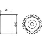 GT90130, Ролик отклонит.ремня ГРМ