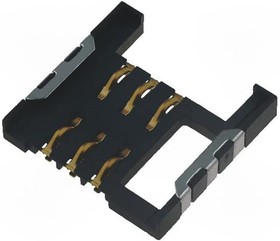 Фото 1/2 115C-AC00-R, mini SIM Card Socket, holder Type, 6 Pin, GF, Reel, H=2.7mm, катушка / 115C-AC00-R