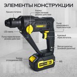 Перфоратор аккумуляторный TECHNICOM TC-CH420, 20В, 4Ач, 900 об/мин ...