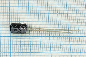 Фото 1/3 Конденсатор электролитический, емкость 47мкФ, 16В, размер 5x 7, номинальное отклонение 20, +105C, алюминий, выводы 2L, CD11C, CBJ