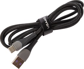 Фото 1/3 Дата-Кабель USAMS US-SJ542 U77 USB - Type-C, 3А, с подсветкой, нейлоновая оплетка (1,2 m), черный (SJ542USB01)