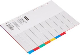Разделитель листов 1-10, цветной картон, A4, 10 шт 327173