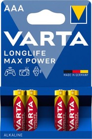 AAA Батарейка VARTA LongLife Max Power LR03 Alkaline, 4 шт.