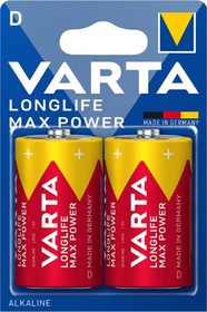 LR20 Батарейка VARTA LongLife Max Power Alkaline D, 2 шт.