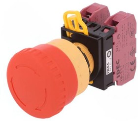 Фото 1/3 YW1B-V4E02R, Переключатель выключатель безопасности, 2, NC x2, 22мм, красный