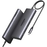 15534_, Разветвитель USB UGREEN CM639 (15534) USB3.0/USB2.0/ HDMI/RJ45,серый