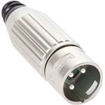 AAA3MZH, Cable Mount XLR Connector, Male, 500 V ac, 3 Way, Silver Plating