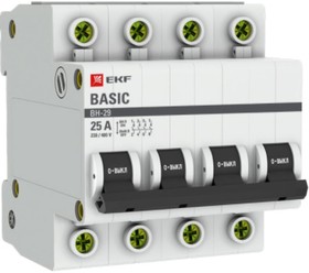 Выключатель нагрузки Basic ВН-29, 4P, 25А SL29-4-25-bas