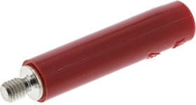 Фото 1/4 4 mm screw-in adapter, screw connection, CAT II, red, 23.1031-22