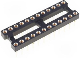 Фото 1/2 3-1571552-6, Economy 800 2.54mm Pitch Vertical 24 Way, Through Hole Stamped Pin Open Frame IC Dip Socket, 3A