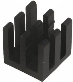 Фото 1/2 ICK BGA 10 X 10 X 10, Heat Sink Passive BGA Pin Array Adhesive Aluminum 28.5K/W Black Anodized