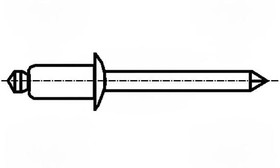 Фото 1/2 B4X16.5/BN3328, Заклепка, алюминий, Диам.закл: 4мм, Дл.закл: 16,5мм, BN: 3328