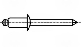 Фото 1/2 B4.8X11/BN924, Заклепка, алюминий, Диам.закл: 4,8мм, Дл.закл: 11мм, BN: 924