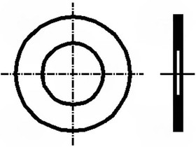B10X0.1/BN1976, Шайба, круглая, M10, D=16мм, h=0,1мм, сталь, Покрытие: без покрытия