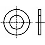 B1.4/BN726, Шайба, круглая, M1,4, D=3мм, h=0,3мм, сталь, Покрытие: цинк, DIN: 433