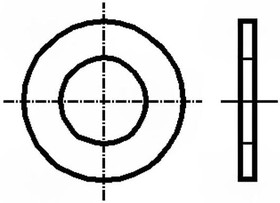 B10/BN726, Шайба, круглая, M10, D=18мм, h=1,6мм, сталь, Покрытие: цинк, DIN: 433