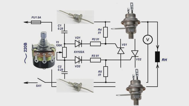 Регулятор мощности на тиристоре ку202н схема для мотора