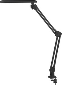 Фото 1/10 Настольный светильник ЭРА NLED-441-7W-BK светодиодный на струбцине черный Б0008002