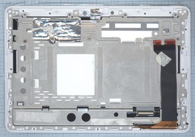 Дисплей (экран) в сборе с тачскрином для Asus ME102 белый с рамкой